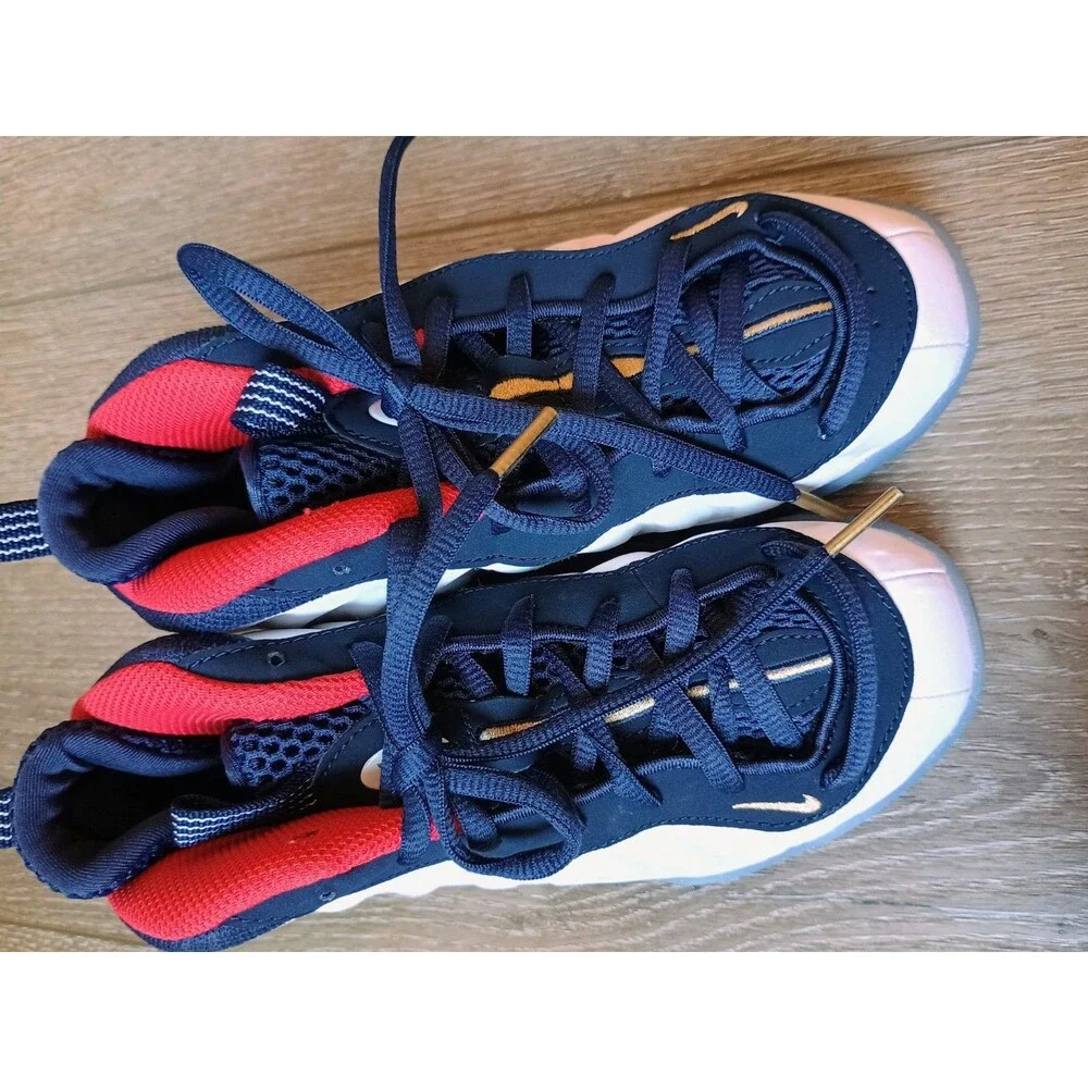 NIKE AIR LITTLE POSITE ONE 13C OLYMPIC OBSIDIAN RED GOLD WHITE 723946-403